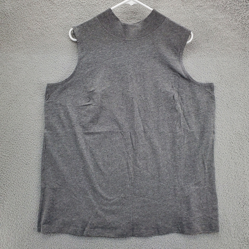 Roamans Tank Top Shirt Womens Size 18/20 Gray Mock Neck